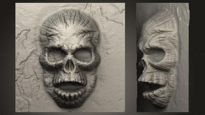 Mask (Mountain Skull, MS_0124) 3D models for cnc